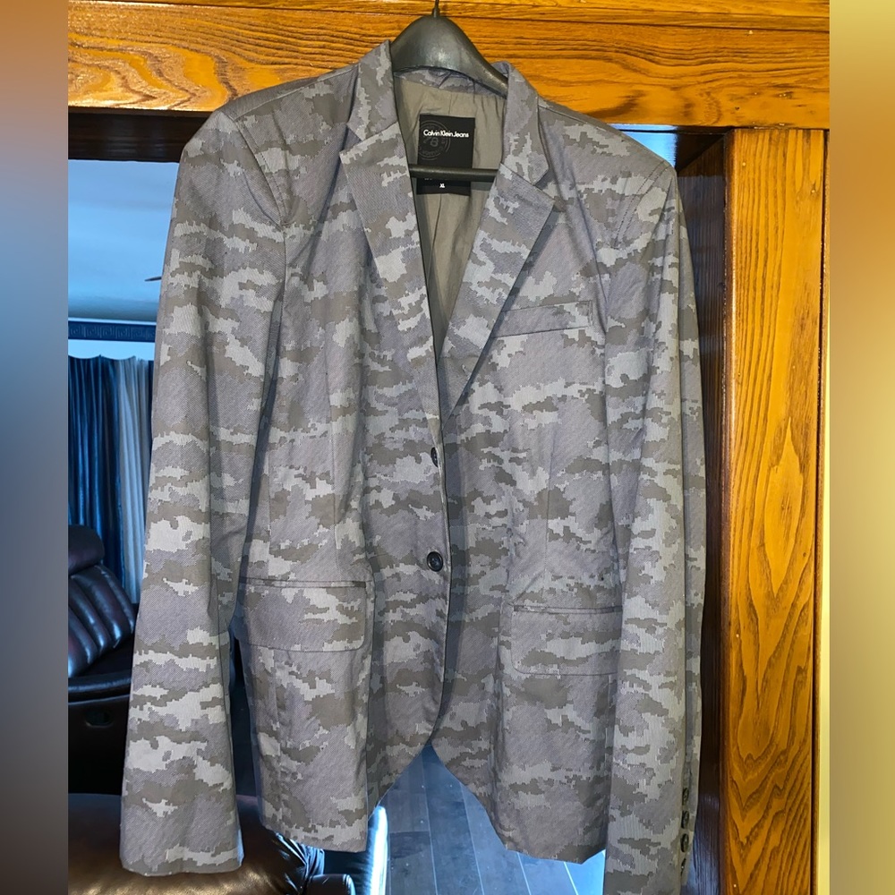COPY - NWT Sz XL Calvin Klein Jeans Jacket Blazer Grey Camo
